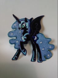 Size: 1224x1632 | Tagged: safe, artist:littlewolfstudios, nightmare moon, craft, patch, solo