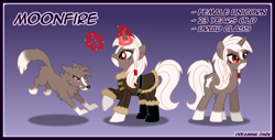 Size: 1000x509 | Tagged: safe, artist:kryptid, oc, oc only, pony, unicorn, wolf, clothes, dungeons and dragons, magic, solo