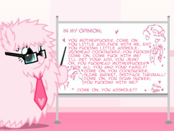 Size: 550x413 | Tagged: safe, oc, oc only, oc:fluffle puff, :t, also hugs, blood and concrete, cluster f-bomb, movie reference, professor poof, tumblr:ask fluffle puff, vulgar