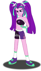 Size: 460x798 | Tagged: safe, artist:deannaphantom13, aria blaze, equestria girls, bare shoulders, boxing, boxing gear, eared humanization, ponied up, simple background, sleeveless, solo, stance, strapless, transparent background