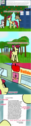 Size: 514x2051 | Tagged: safe, apple bloom, doctor whooves, sweetie belle, pony, invite, male, older, stallion, tardis, tree, vocational death cruise