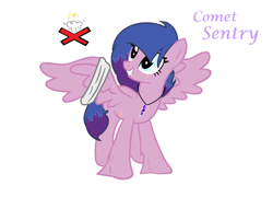 Size: 1870x1344 | Tagged: safe, artist:lunarghost2105, artist:lunarqhost2105, oc, oc only, oc:comet sentry, bandage, lip piercing, offspring, parent:flash sentry, parent:twilight sparkle, parents:flashlight, piercing, scar