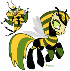 Size: 875x889 | Tagged: safe, cluster, comparison, my life as a teenage robot, ponified, vexus