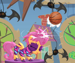 Size: 490x412 | Tagged: safe, artist:shadowh511, edit, screencap, scootaloo, basketball