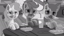 Size: 1920x1080 | Tagged: safe, artist:naarpuni, screencap, apple bloom, scootaloo, sweetie belle, cutie mark crusaders, nightmare fuel, uncanny valley, wat