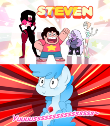 Size: 1200x1374 | Tagged: safe, artist:va1ly, oc, oc only, oc:curly mane, amethyst (steven universe), garnet (steven universe), gem, pearl (steven universe), steven quartz universe, steven universe