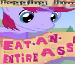 Size: 540x467 | Tagged: safe, oc, oc only, eat shit, expand dong, exploitable meme, legends of equestria, meme, vulgar