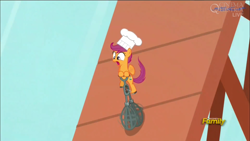 Size: 1920x1080 | Tagged: safe, screencap, scootaloo, bloom and gloom, chef's hat, egg beater, hat, nightmare, ramp, scootacook, solo