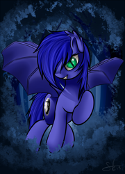 Size: 1080x1503 | Tagged: safe, artist:torifeather, oc, oc only, oc:dark moon, bat pony, pony, solo