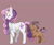 Size: 850x700 | Tagged: safe, artist:jointsupermodel, sweetie belle, oc, oc:vecto rings, eyes closed, female, mother and child, mother and son, offspring, older, parent and child, parent:button mash, parent:sweetie belle, parents:sweetiemash, singing, son