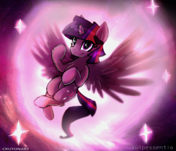 Size: 2448x2097 | Tagged: safe, artist:crutonart, artist:vulpessentia, twilight sparkle, twilight sparkle (alicorn), alicorn, pony, collaboration, solo, wingding eyes