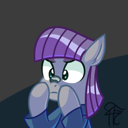 Size: 500x500 | Tagged: safe, artist:php92, boulder (pet), maud pie, earth pony, pony, clothes, female, gray coat, mare, purple mane