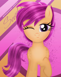 Size: 1991x2533 | Tagged: safe, artist:vipeydashie, scootaloo, pegasus, pony, female, filly, simple background, solo