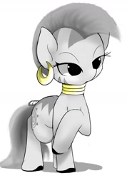 Size: 1024x1438 | Tagged: safe, artist:skippy_the_moon, zecora, zebra, ear piercing, earring, female, jewelry, mare, piercing, raised hoof, solo