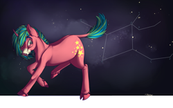 Size: 1567x980 | Tagged: safe, artist:le-surmulot, oc, oc only, oc:cosmosis, classical unicorn, leonine tail, solo