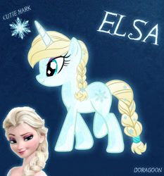 Size: 1004x1077 | Tagged: safe, artist:doragoon, elsa, frozen (movie), ponified, solo