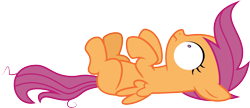 Size: 8978x3872 | Tagged: safe, artist:masem, scootaloo, brotherhooves social, .ai available, absurd resolution, on back, simple background, solo, transparent background, vector, wide eyes