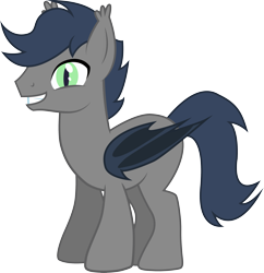 Size: 2927x3019 | Tagged: safe, artist:duskthebatpack, oc, oc only, oc:chase cartwheel, bat pony, pony, grin, looking at you, male, simple background, smiling, solo, squee, stallion, transparent background, vector