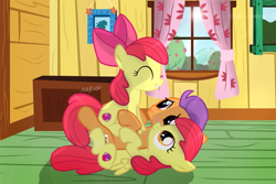 Size: 2989x1995 | Tagged: safe, artist:shutterflyeqd, apple bloom, tender taps, pegasus, pony, adorabloom, blushing, clone, clubhouse, crusaders clubhouse, cute, duality, eyes closed, female, filly, flapple bloom, male, misleading thumbnail, pega bloom, pegasus apple bloom, pony pile, race swap, self paradox, self ponidox, shipping, show accurate, signature, straight, tendaww taps, tenderbloom, the cmc's cutie marks