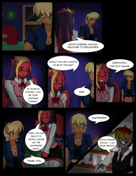 Size: 1275x1639 | Tagged: safe, artist:kittehtear, artist:zoarenso, ms. harshwhinny, oc, oc:cardina, oc:pearl hearts, anthro, comic:harsh apples, bar, comic, harsh apples