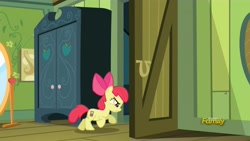 Size: 1920x1080 | Tagged: safe, screencap, apple bloom, bloom and gloom, cutie mark, door