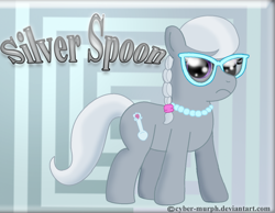 Size: 900x699 | Tagged: safe, artist:cyber-murph, silver spoon, frown, glasses, looking at you, necklace, solo