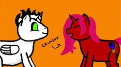 Size: 856x476 | Tagged: safe, artist:theghost97, oc, oc only, alicorn, pony, alicorn oc, blank flank, smiling