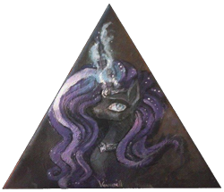 Size: 577x496 | Tagged: safe, artist:vongrell, nightmare rarity, all seeing eye, eye of providence, illuminati, magic, solo, traditional art