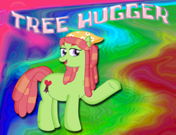 Size: 3058x2351 | Tagged: safe, artist:cyber-murph, tree hugger, make new friends but keep discord, open mouth, psychedelic, smiling, solo