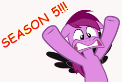 Size: 625x421 | Tagged: safe, oc, oc only, oc:soulless pinkamena, season 5, running, solo, terrified