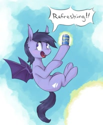 Size: 811x985 | Tagged: safe, artist:yeendip, oc, oc only, oc:moon rock, bat pony, pony, beer