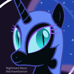 Size: 6400x6400 | Tagged: safe, artist:parclytaxel, part of a set, nightmare moon, .svg available, absurd resolution, bust, dark triad, machiavellianism, portrait, smiling, solo, vector