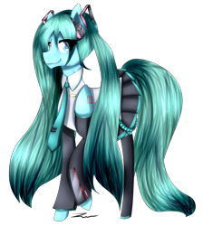 Size: 3957x4410 | Tagged: safe, artist:blueponyhays, hatsune miku, ponified, solo, vocaloid