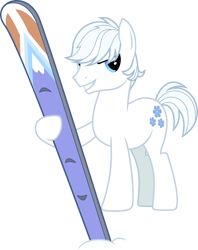 Size: 1600x2018 | Tagged: safe, artist:vectorizedunicorn, double diamond, earth pony, pony, the cutie map, .svg available, male, simple background, skis, smiling, solo, stallion, transparent background, vector