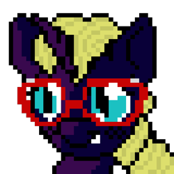 Size: 650x650 | Tagged: safe, artist:god-of-bbq, oc, oc only, glasses, pixel art, solo