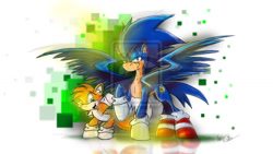 Size: 1024x576 | Tagged: safe, artist:mad--munchkin, miles "tails" prower, ponified, sonic the hedgehog, sonic the hedgehog (series), watermark