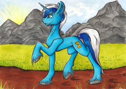 Size: 2467x1742 | Tagged: safe, artist:stirren, crest (r63), minuette, pony, unicorn, markers, rule 63, stroll, traditional art