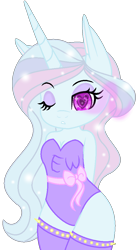 Size: 568x1032 | Tagged: safe, artist:moonassbutt, oc, oc only, oc:diamond gem, anthro, unicorn, heart, solo