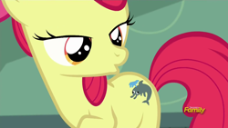 Size: 1920x1080 | Tagged: safe, screencap, apple bloom, bloom and gloom, derphin, derpy fins, solo