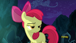 Size: 1920x1080 | Tagged: safe, screencap, apple bloom, earth pony, bloom and gloom, apple bloom's bow, female, filly, hair bow, red mane, yellow coat