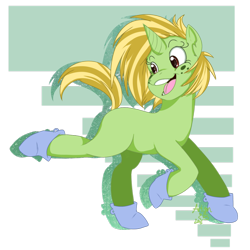 Size: 1024x1024 | Tagged: safe, artist:artisan-garden, oc, oc only, pony, unicorn, blank flank, freckles, galoshes, ponified, simple background, solo