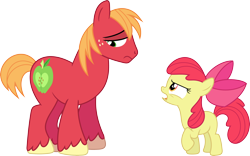 Size: 3568x2233 | Tagged: safe, artist:porygon2z, apple bloom, big macintosh, earth pony, pony, brotherhooves social, male, missing accessory, simple background, stallion, transparent background, vector