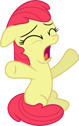 Size: 2256x3584 | Tagged: safe, artist:porygon2z, apple bloom, missing accessory, simple background, solo, transparent background, upset, vector