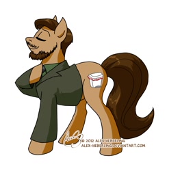 Size: 1024x1038 | Tagged: safe, artist:alex-heberling, brows held high, channel awesome, oancitizen, ponified, that guy with the glasses