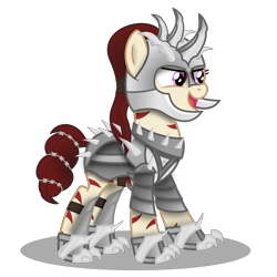 Size: 3000x3000 | Tagged: safe, artist:blue-strokes, oc, oc only, oc:rampage, fallout equestria, fallout equestria: project horizons, armor, barbed wire, simple background, solo, transparent background, vector