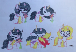 Size: 1081x739 | Tagged: safe, artist:mercedesstar, oc, oc only, oc:mysty, hybrid, female, fire, sneezing