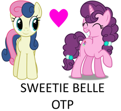 Size: 1125x1036 | Tagged: safe, bon bon, sugar belle, sweetie belle, sweetie drops, bonpun, female, lesbian, pun, shipping, sweetie belle (ship)