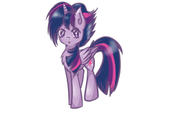 Size: 4340x2893 | Tagged: safe, artist:breezyblueyt, twilight sparkle, twilight sparkle (alicorn), alicorn, pony, castle sweet castle, alternate hairstyle, female, mare, punklight sparkle, simple background, solo, transparent background