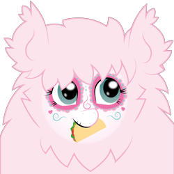 Size: 4320x4320 | Tagged: source needed, safe, artist:pinksaphires, oc, oc only, oc:fluffle puff, absurd resolution, bust, dia de los muertos, mouth hold, portrait, solo, sugar skull, taco