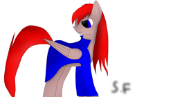 Size: 2592x1456 | Tagged: safe, artist:flyingmelodyarts, oc, oc only, oc:charity, blue, red